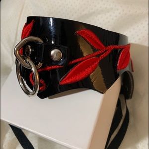 Liquid Nymph black leather choker